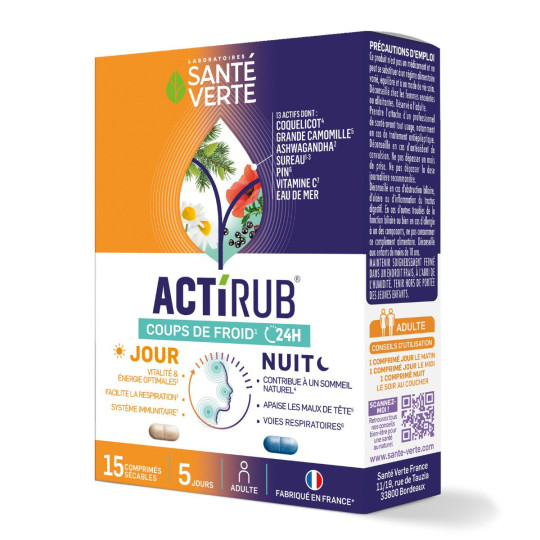 Santé Verte Actirub Coups de Froid 24 Heures Jour Nuit