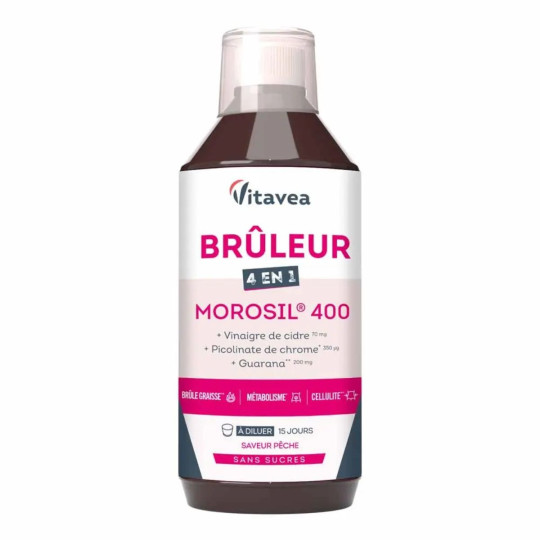 Vitavea Brûleur 4 en 1 Morosil Brûle Graisse Cellulite Métabolisme Saveur pêche