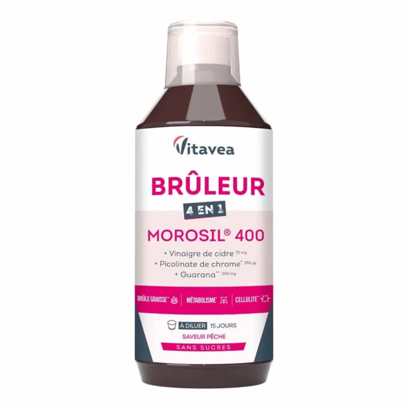 Vitavea Brûleur 4 en 1 Morosil Brûle Graisse Cellulite Métabolisme Saveur pêche