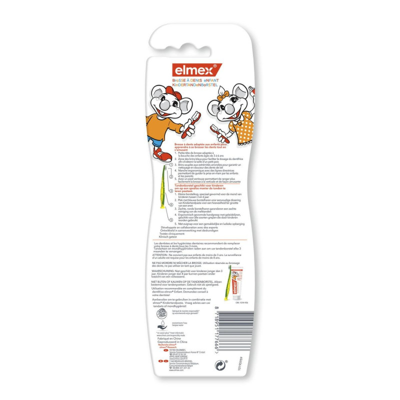 Elmex Enfant 3-6 ans Brosse à dents Souple Elmex Enfant 3-6 ans Brosse à dents Souple