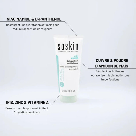 Soskin AKN Gel-Crème Soin Purifiant Anti-Brillance Soskin AKN Gel-Crème Soin Purifiant Anti-Brillance