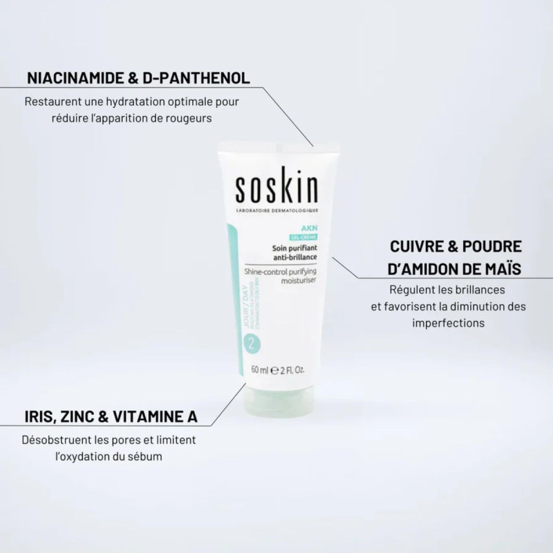 Soskin AKN Gel-Crème Soin Purifiant Anti-Brillance Soskin AKN Gel-Crème Soin Purifiant Anti-Brillance