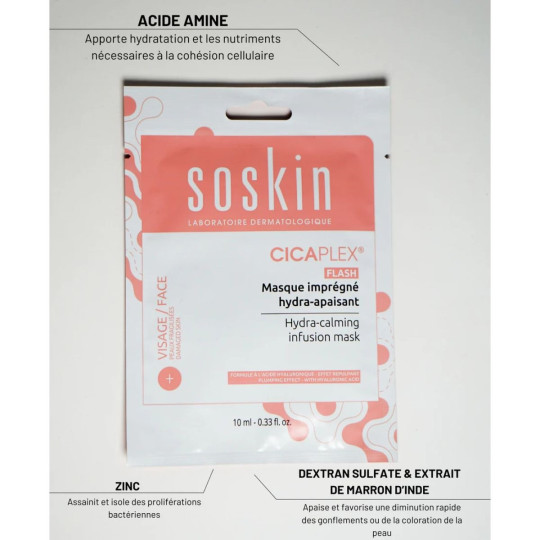 Soskin Cicaplex Flash Masque Imprégné Hydra-apaisant Soskin Cicaplex Flash Masque Imprégné Hydra-apaisant
