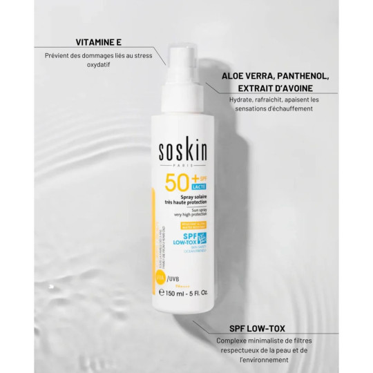 Soskin Solaire Spray Corps Lacté SPF50+