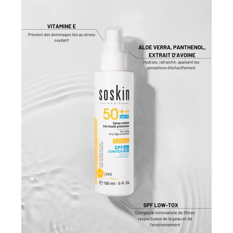 Soskin Solaire Spray Corps Lacté SPF50+