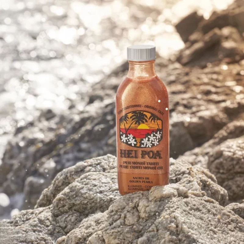 Hei Poa Pur Monoï Tahiti Nacrés Or 100ml