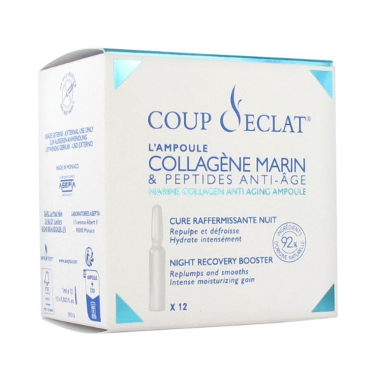 Coup d'Eclat Ampoule Collagène Marin Cure Raffermissante Nuit Coup d'Eclat Ampoule Collagène Marin Cure Raffermissante Nuit