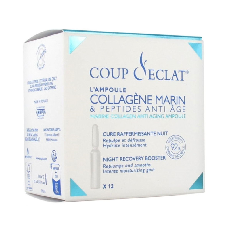 Coup d'Eclat Ampoule Collagène Marin Cure Raffermissante Nuit Coup d'Eclat Ampoule Collagène Marin Cure Raffermissante Nuit