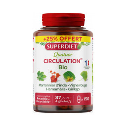 SuperDiet Quatuor Circulation Bio Vegan 150 gélules dont 25% OFFERT