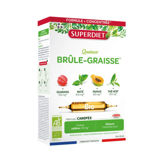 SuperDiet Quatuor Brûle-Graisse Bio ampoules SuperDiet Quatuor Brûle-Graisse Bio ampoules