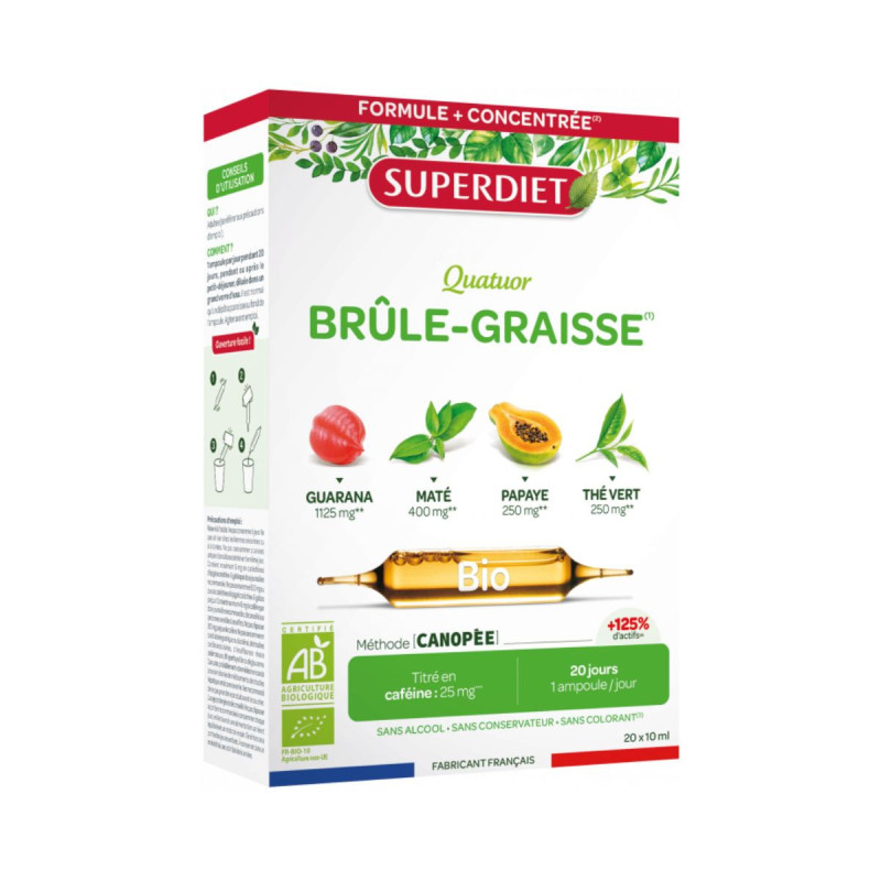 SuperDiet Quatuor Brûle-Graisse Bio ampoules SuperDiet Quatuor Brûle-Graisse Bio ampoules