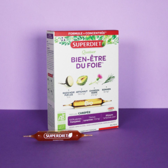 SuperDiet Quatuor Bien Etre du Foie Bio 20 ampoules