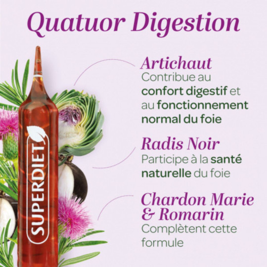 SuperDiet Quatuor Bien Etre du Foie Bio 20 ampoules