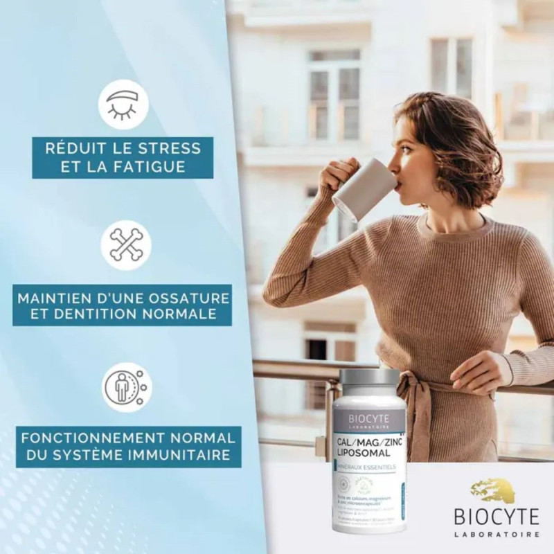 Biocyte Cal/Mag/Zinc Liposomal Minéraux Essentiels Biocyte Cal/Mag/Zinc Liposomal Minéraux Essentiels
