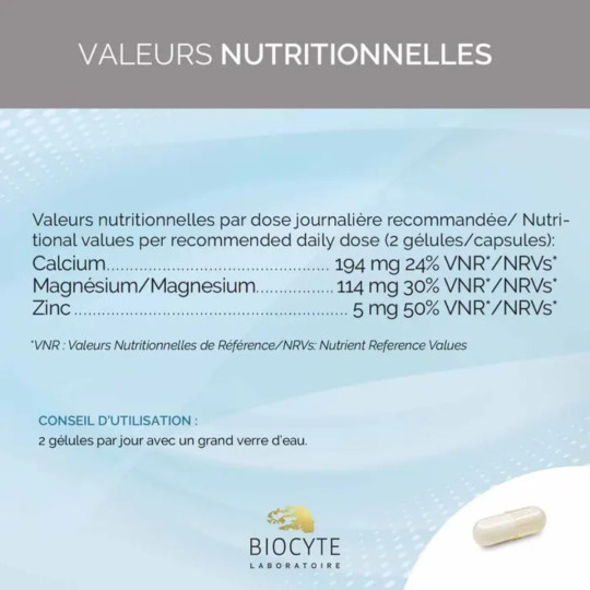 Biocyte Cal/Mag/Zinc Liposomal Minéraux Essentiels Biocyte Cal/Mag/Zinc Liposomal Minéraux Essentiels