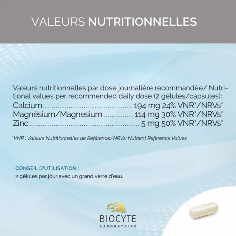 Biocyte Cal/Mag/Zinc Liposomal Minéraux Essentiels Biocyte Cal/Mag/Zinc Liposomal Minéraux Essentiels