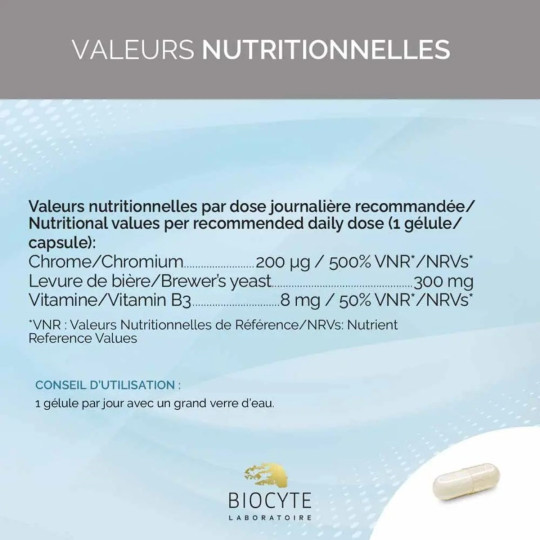 Biocyte Chrome 200µg Glycémie Normale Biocyte Chrome 200µg Glycémie Normale