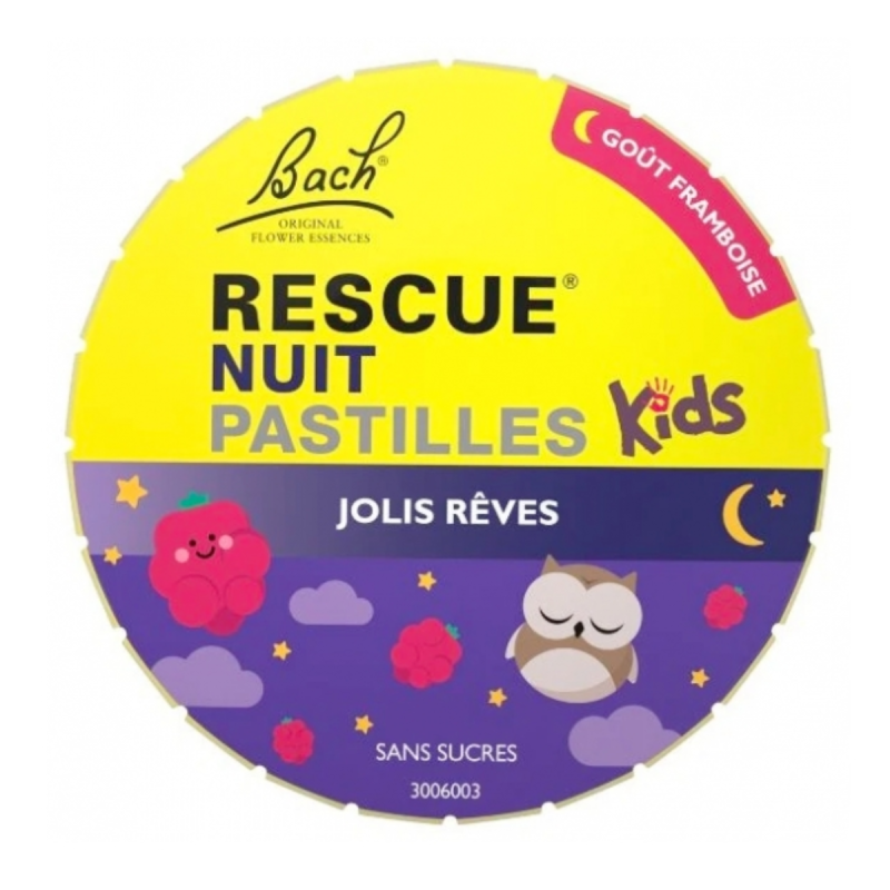 Fleur de Bach Original Rescue Kids Nuit Pastilles Framboise Fleur de Bach Original Rescue Kids Nuit Pastilles Framboise
