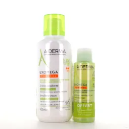 A-Derma Exomega Control Crème Emolliente Anti-grattage 400ml+ gel lavant 2 en 1 Exomega 100ml OFFERT