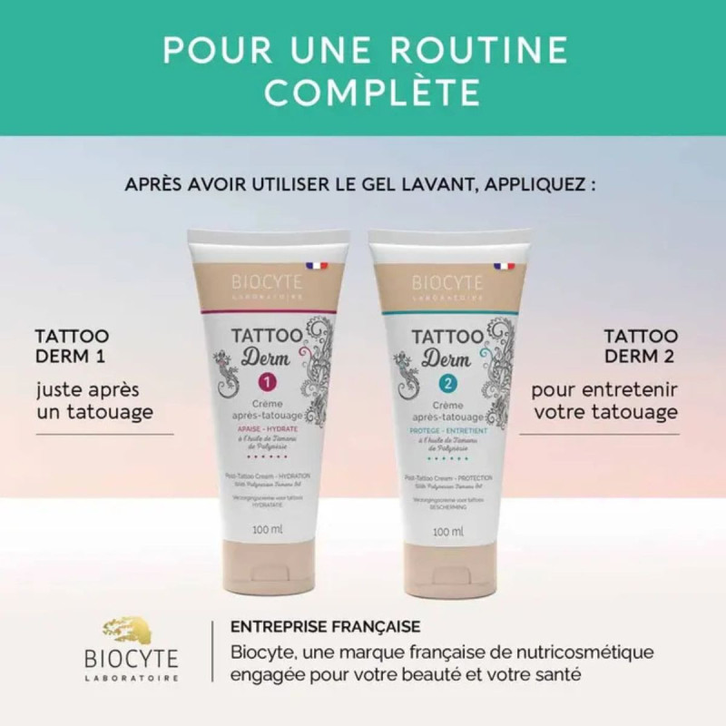 Biocyte Tattoo Derm Gel lavant après tatouage Biocyte Tattoo Derm Gel lavant après tatouage
