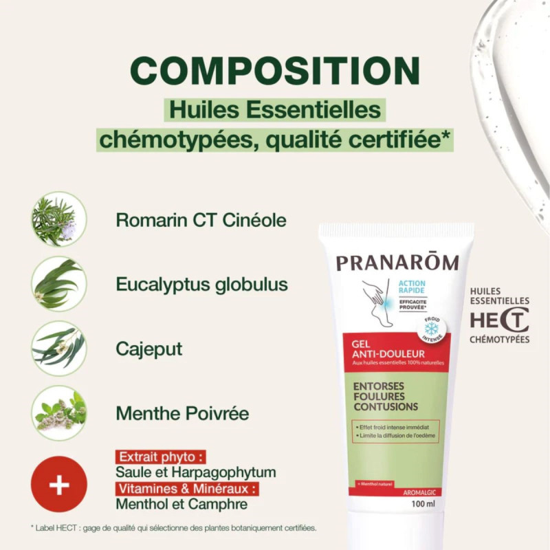 Pranarôm Aromalgic Gel Anti-douleur Entorses, Foulures et Contusions