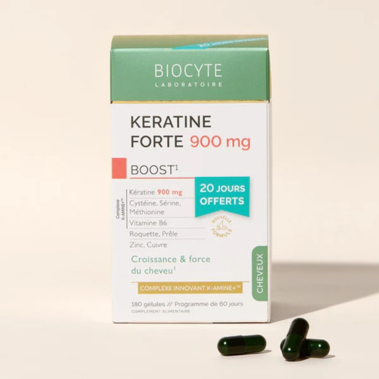 Biocyte Keratine Forte 900mg Boost Croissance et Force Cheveux