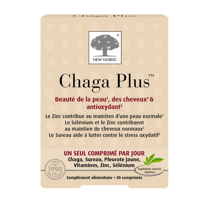 Chaga Plus New Nordic – Complément Beauté Peau & Cheveux | Antioxydant