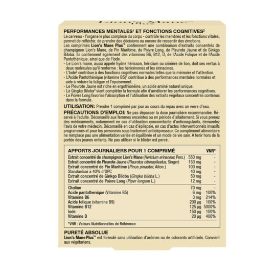New Nordic Lion's Mane Plus Performance Mentales Cognitives