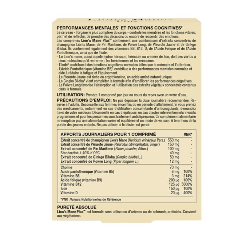 New Nordic Lion's Mane Plus Performance Mentales Cognitives
