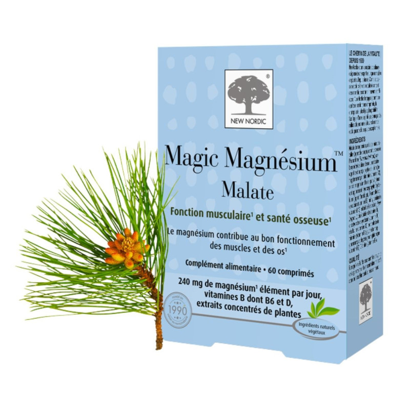 New Nordic Magic Magnésium Malate Muscles Santé Osseuse New Nordic Magic Magnésium Malate Muscles Santé Osseuse