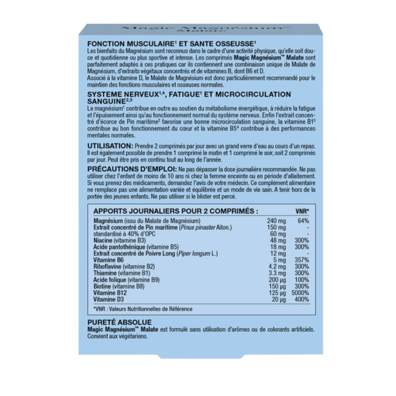 New Nordic Magic Magnésium Malate Muscles Santé Osseuse New Nordic Magic Magnésium Malate Muscles Santé Osseuse
