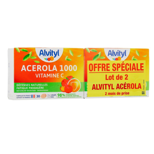 Alvityl Acérol 1000 – Vitamine C naturelle pour forme et énergie Alvityl Acérol 1000 – Vitamine C naturelle pour forme et énergie