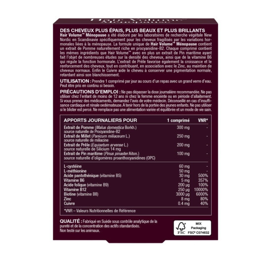 New Nordic Hair Volume Ménopause – Force et volume des cheveux