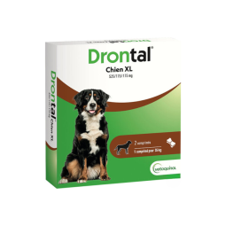 Drontal P XL 2 comprimés vermifuge chiens arôme boeuf