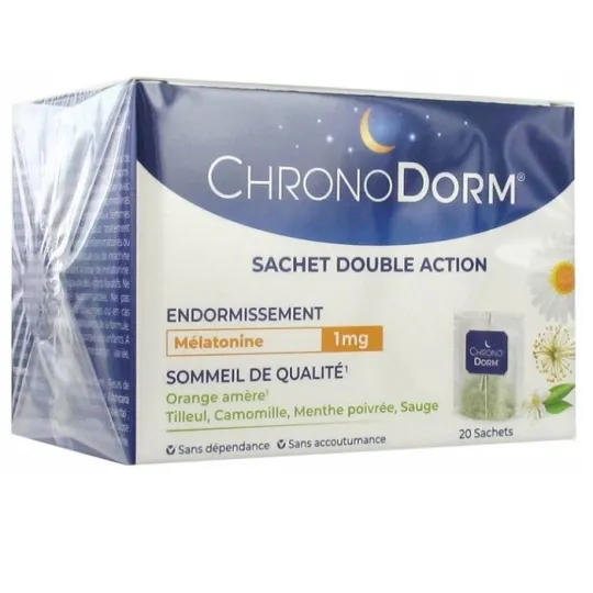 Chronodorm Mélatonine 1mg 20 Sachets Tisane Chronodorm Mélatonine 1mg 20 Sachets Tisane