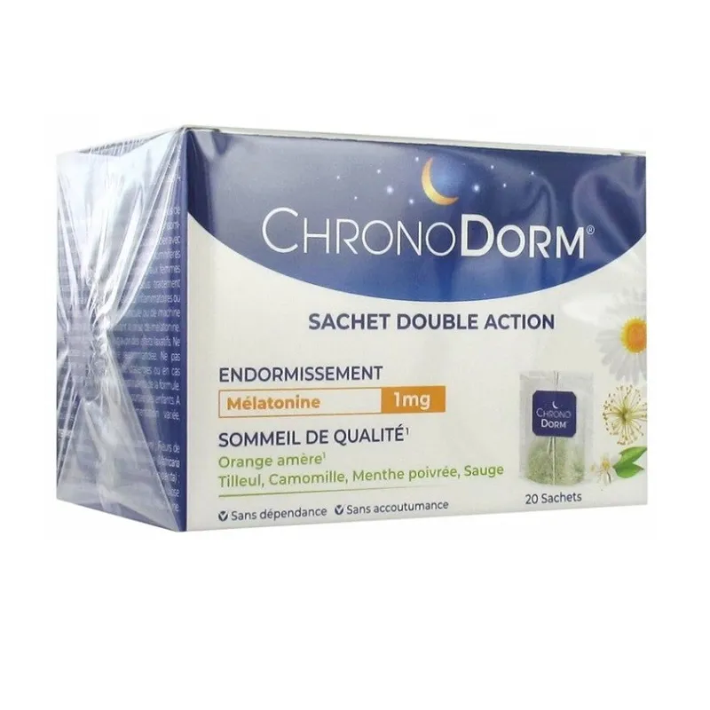 Chronodorm Mélatonine 1mg 20 Sachets Tisane Chronodorm Mélatonine 1mg 20 Sachets Tisane