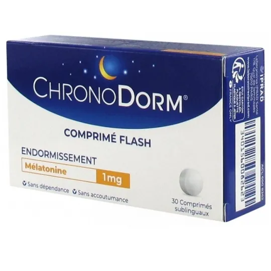 ChronoDorm Mélatonine 1mg 30 comprimés ChronoDorm Mélatonine 1mg 30 comprimés