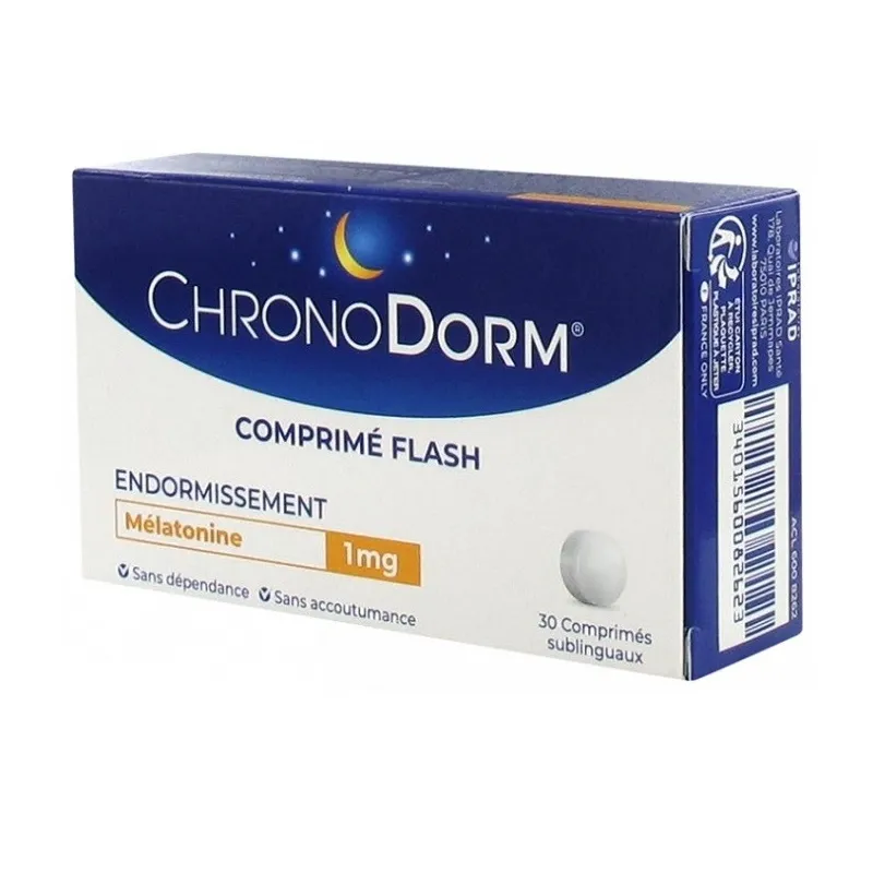 ChronoDorm Mélatonine 1mg 30 comprimés ChronoDorm Mélatonine 1mg 30 comprimés