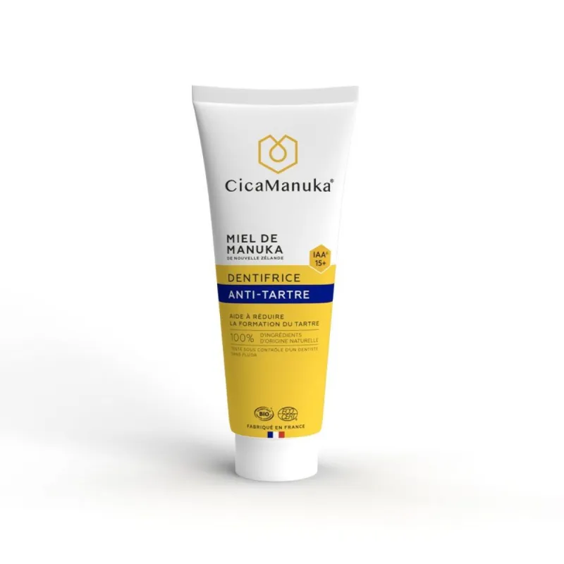 CicaManuka Miel de Manuka Dentifrice Anti-tartre Bio 75ml CicaManuka Miel de Manuka Dentifrice Anti-tartre Bio 75ml