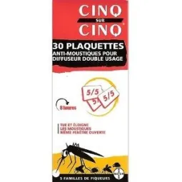 Cinq sur Cinq 30 Plaquettes Anti-moustiques Pour Diffuseur