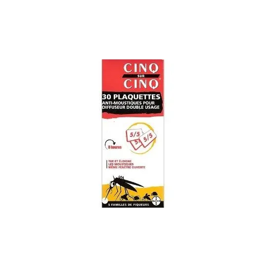 Cinq sur Cinq 30 Plaquettes Anti-moustiques Pour Diffuseur