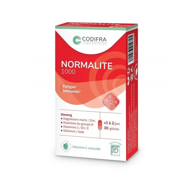 Codifra Normalite 1000 Fatigue Immunité 30 Gélules