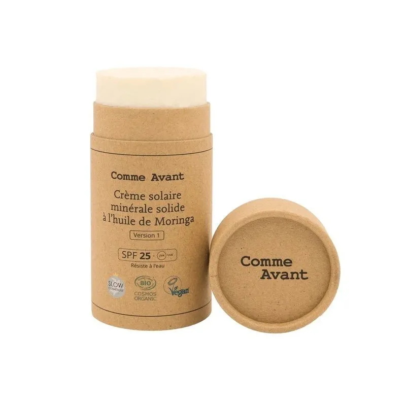 Comme Avant Crème Solaire Minérale Solide SPF 25 Bio Vegan 80g