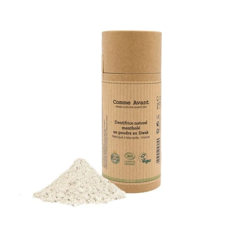 Comme Avant Dentifrice Mentholé en Poudre Bio& Vegan 45g