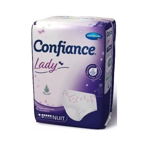 Confiance Lady Sous Vêtements absorbants Taille L 6 Gouttes Nuit X7 Confiance Lady Sous Vêtements absorbants Taille L 6 Gouttes Nuit X7
