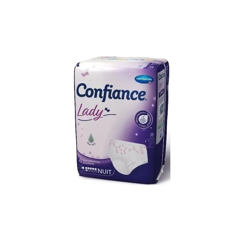 Confiance Lady Sous Vêtements absorbants Taille L 6 Gouttes Nuit X7 Confiance Lady Sous Vêtements absorbants Taille L 6 Gouttes Nuit X7