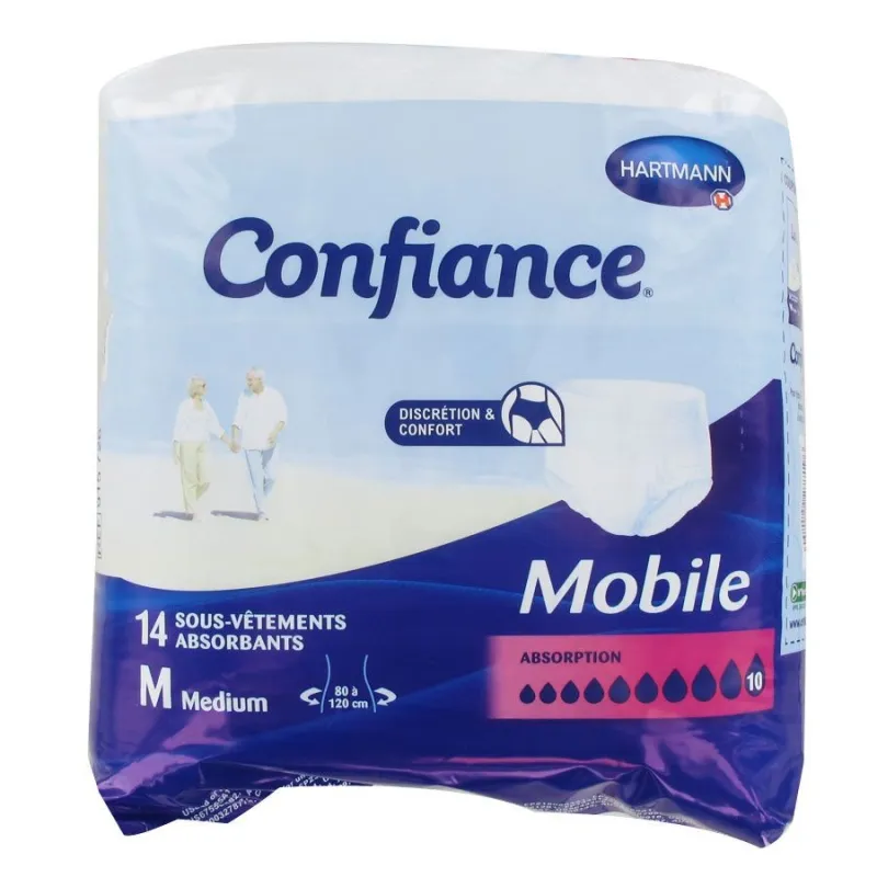 Confiance Mobile 14 Sous Vêtements Absorbants Absorption 10 - taille M Confiance Mobile 14 Sous Vêtements Absorbants Absorption 10 - taille M