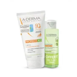 A-Derma Protect AD SPF50+ Crème 150ml + Gel Lavant Exomega control 100ml OFFERT