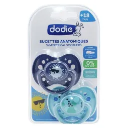 Dodie 2 Sucettes Anatomiques +18mois Sunny -Soleil et eau