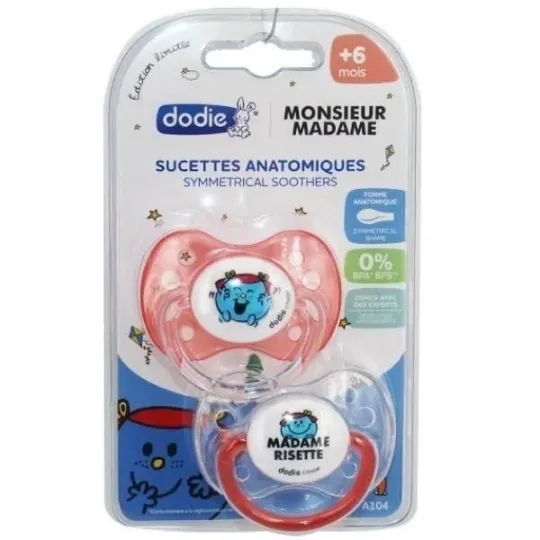 Dodie 2 Sucettes Anatomiques +6mois Madame Risette Dodie 2 Sucettes Anatomiques +6mois Madame Risette